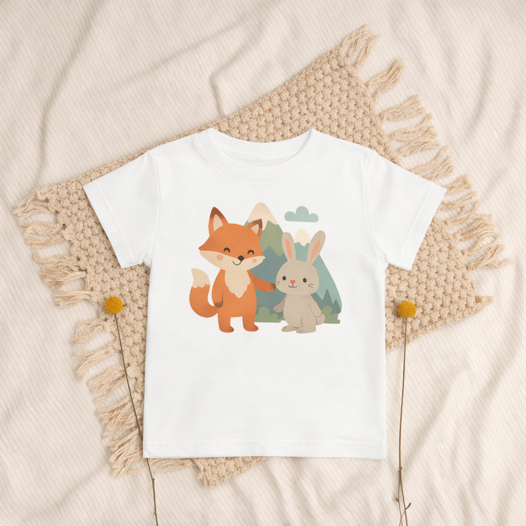 Bio-Baumwoll-T-Shirt - Fuchs und Hase