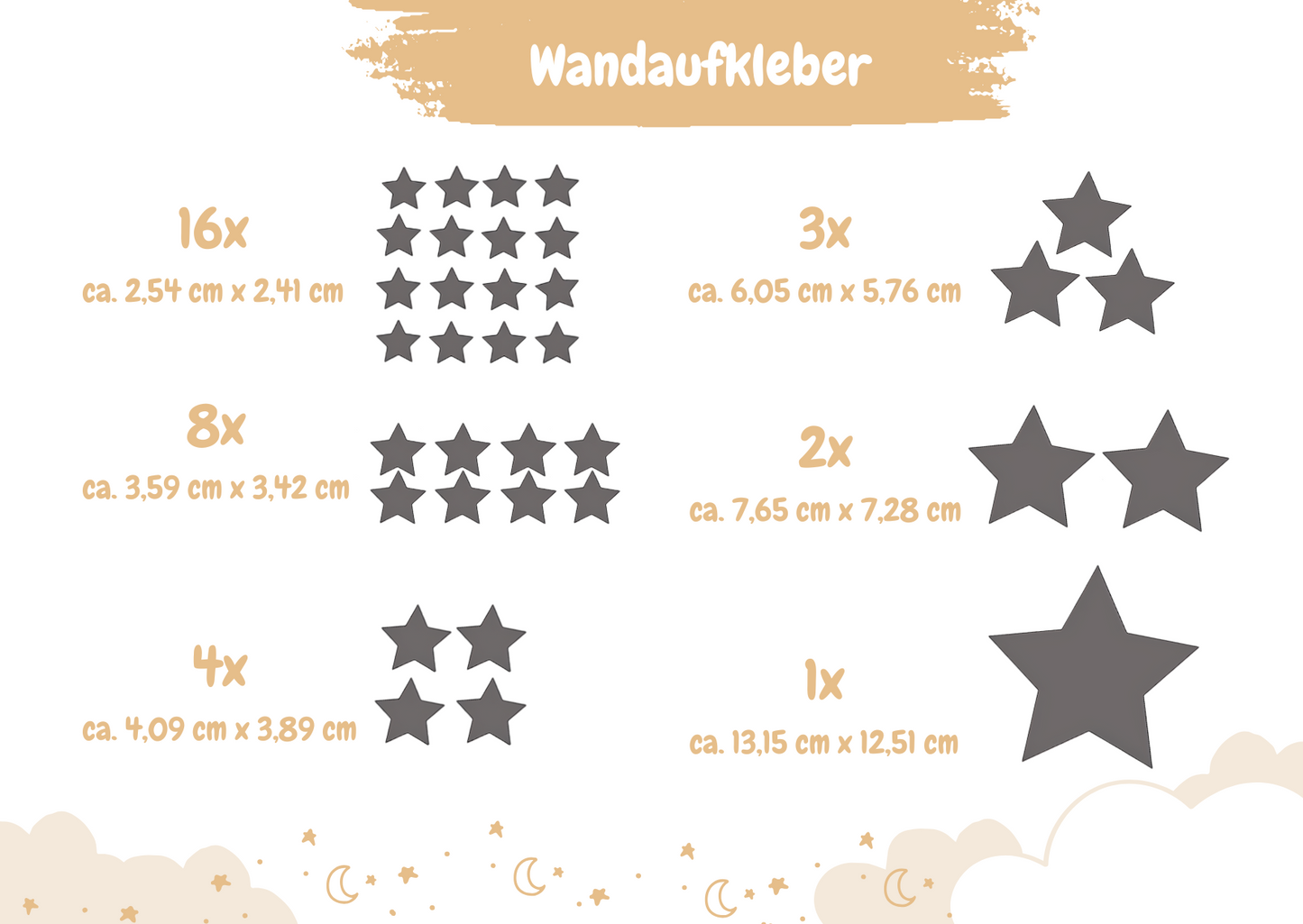 Wandaufkleber Dark Night Sterne