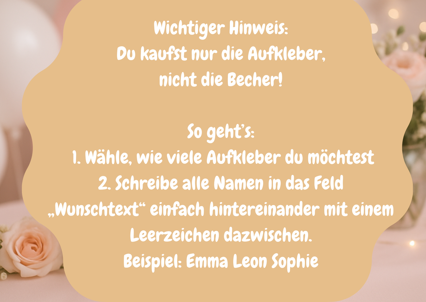 Namensbecher - Aufkleber