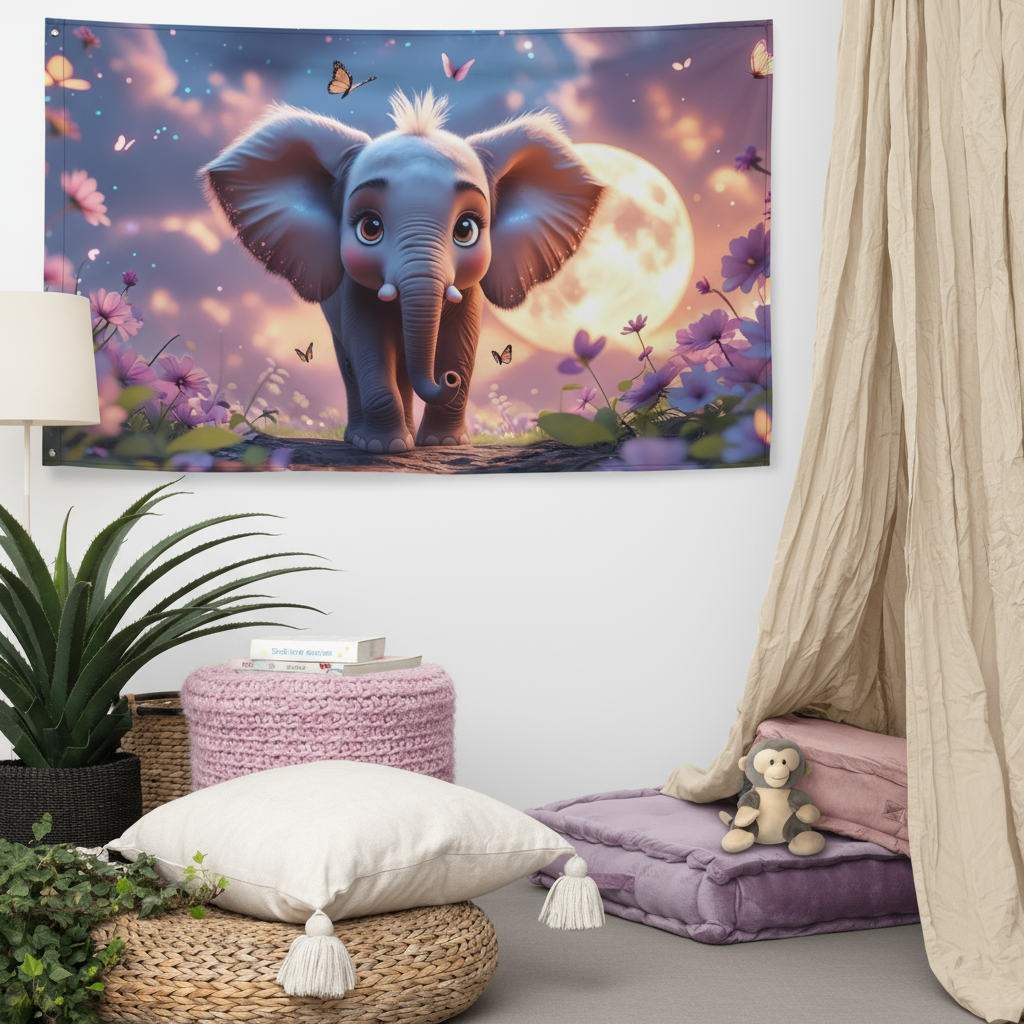 Wandteppich für Kinder - Elefant