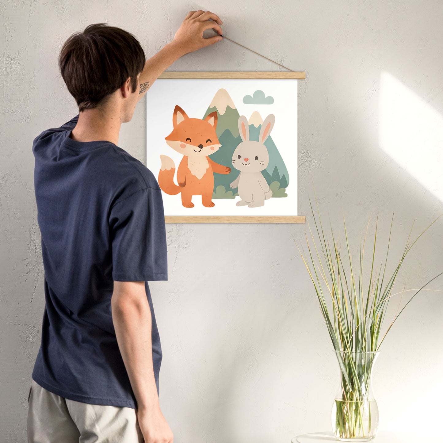 Poster mit Aufhängern - Fuchs & Hase