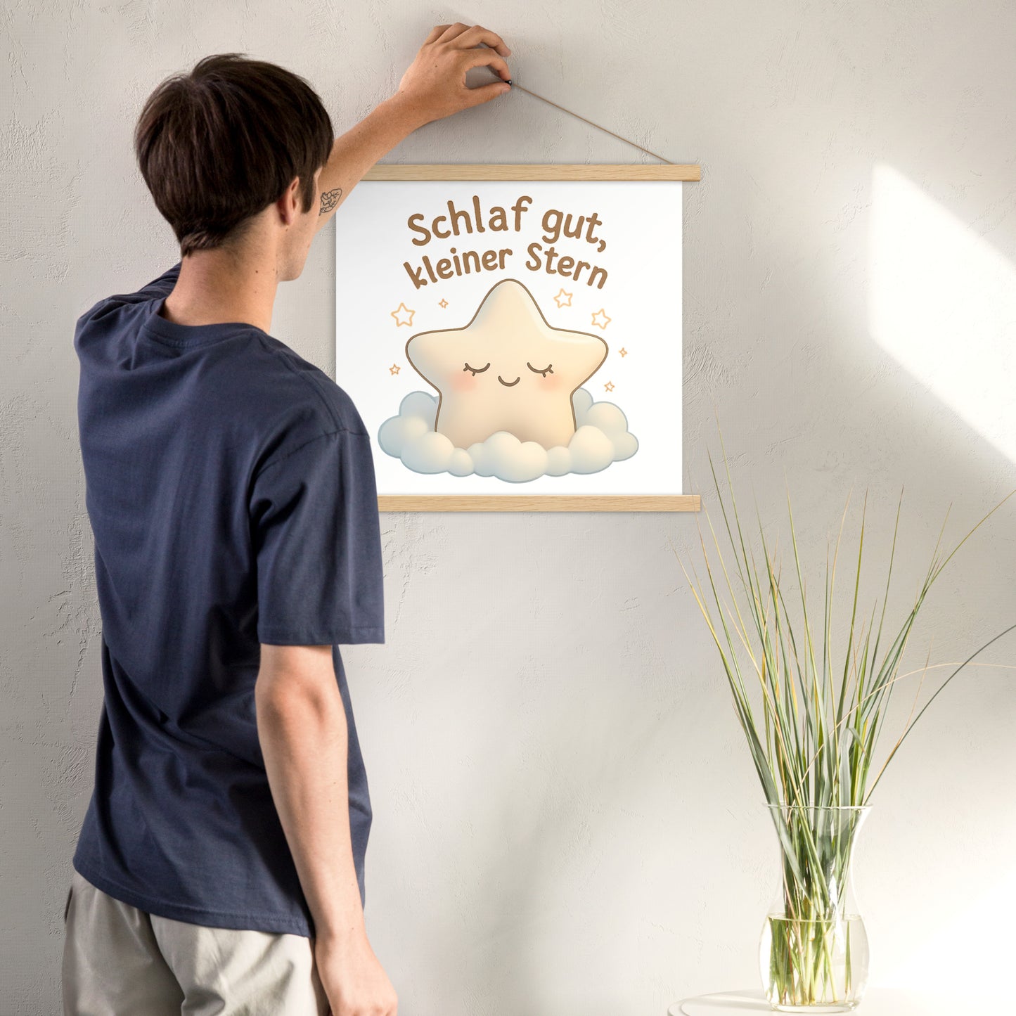 Poster mit Aufhängern - Schlaf gut kleiner Stern