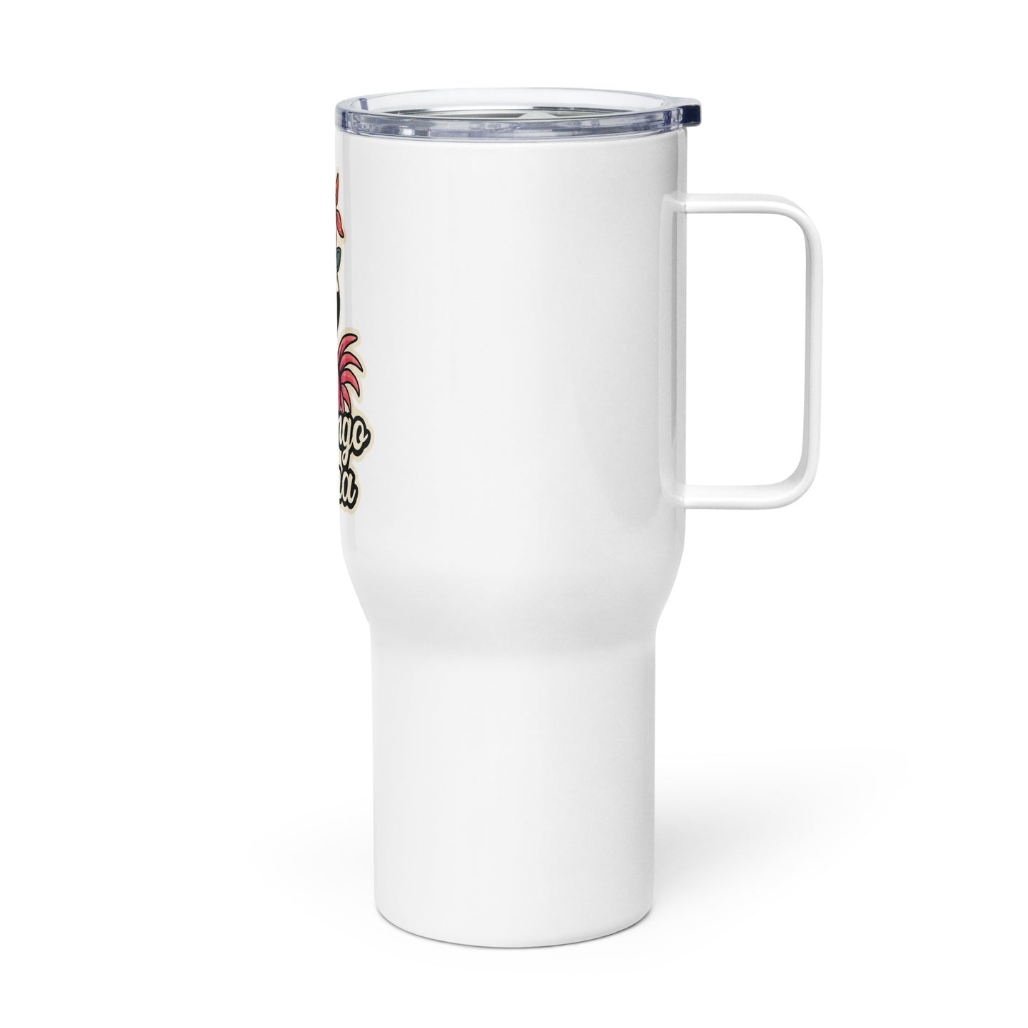 Thermobecher mit Griff - Flamingo Mama