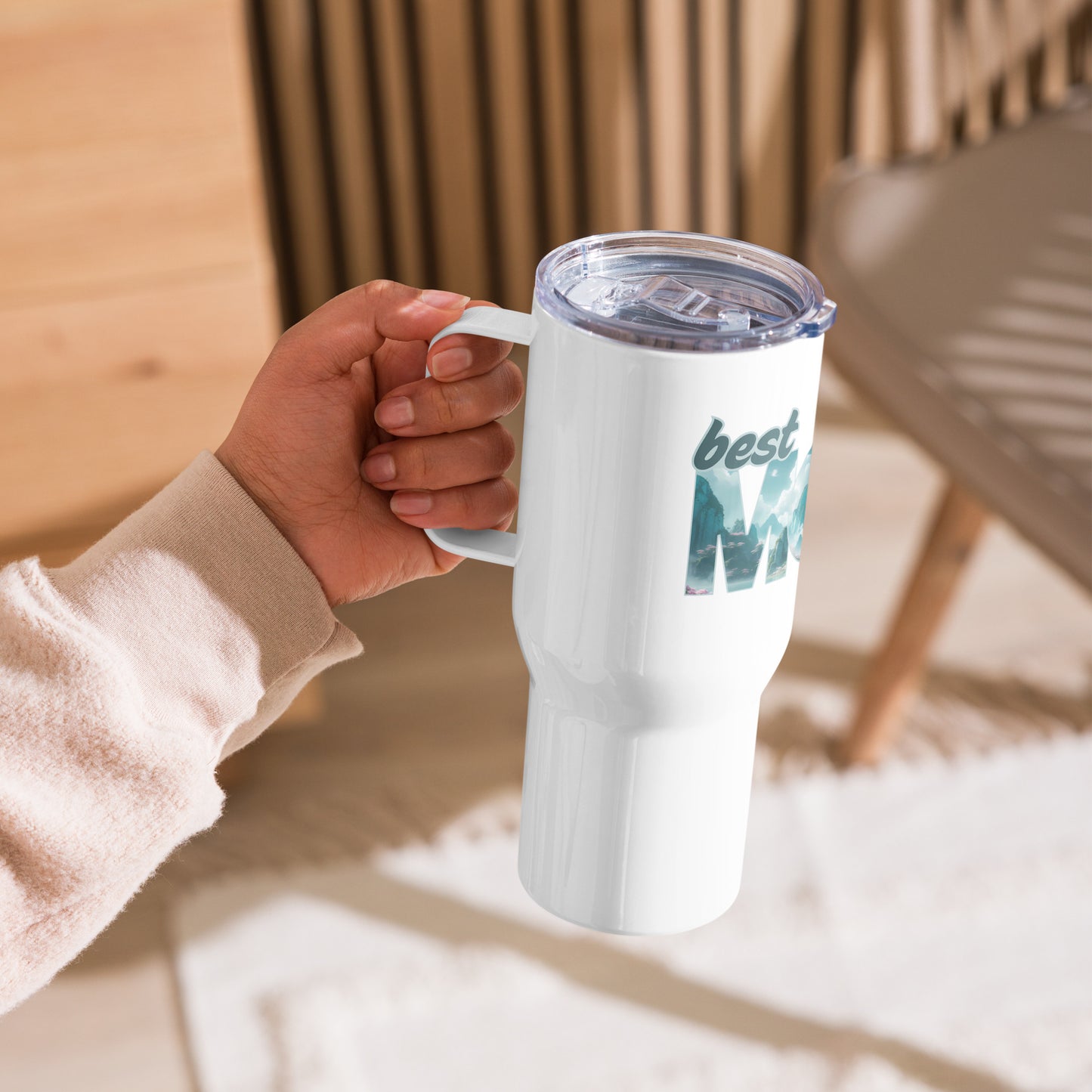 Thermobecher mit Griff - Best MOM blau