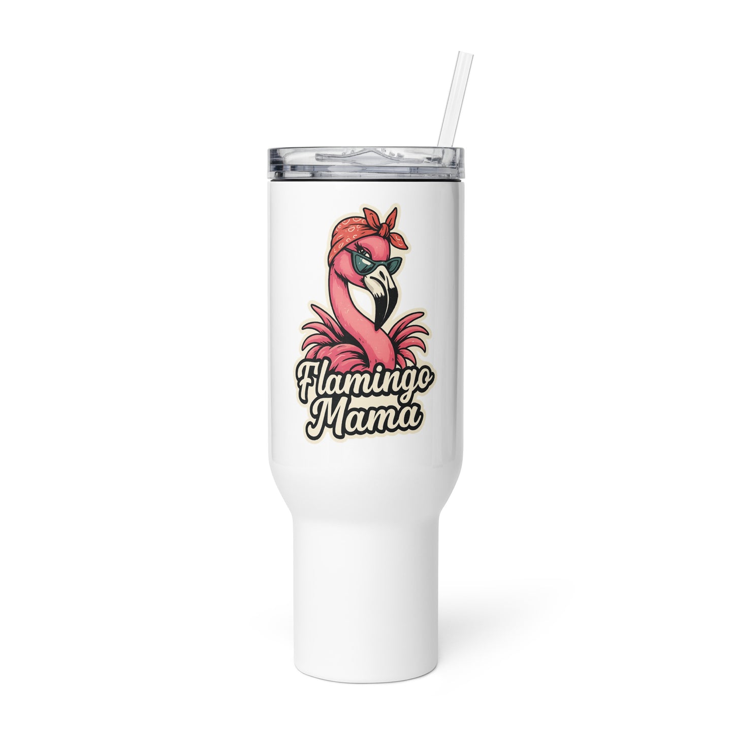 Thermobecher mit Griff - Flamingo Mama
