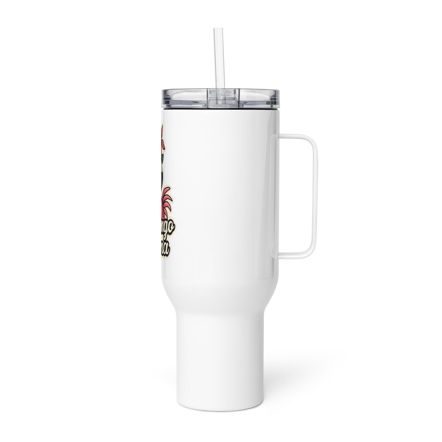 Thermobecher mit Griff - Flamingo Mama