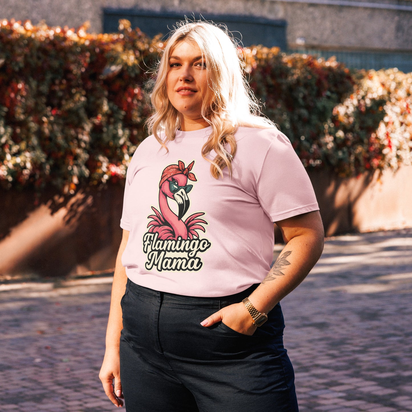 Bio-Baumwoll-T-Shirt Flamingo Mama