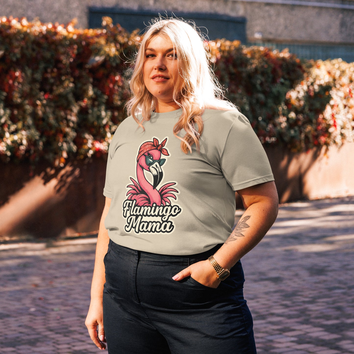Bio-Baumwoll-T-Shirt Flamingo Mama