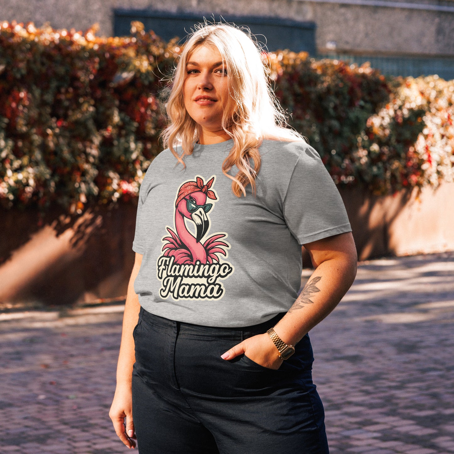 Bio-Baumwoll-T-Shirt Flamingo Mama