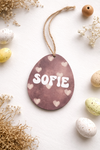 Personalisierter Oster-Anhänger „Osterei“ aus Holz