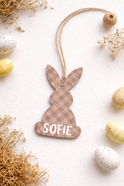 Personalisierter Oster-Anhänger „Hase“ aus Holz