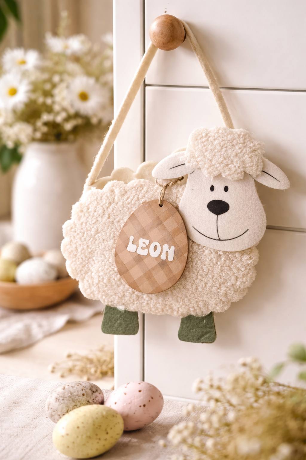 Personalisierter Oster-Anhänger „Osterei“ aus Holz