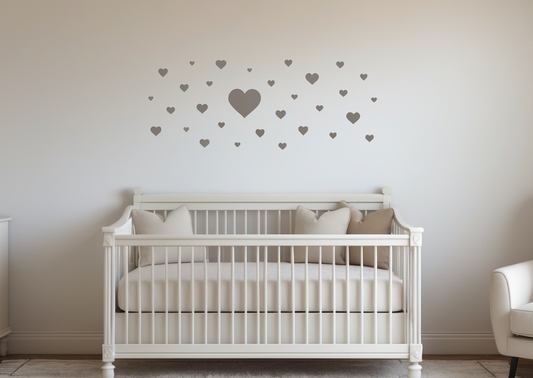 Wandaufkleber Dark Night Herzen