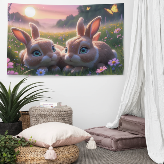 Wandteppich für Kinder - Hasen