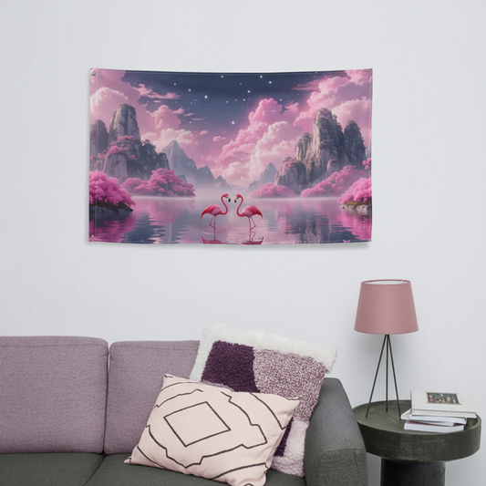 Wandteppich - Traumwelt Flamingo