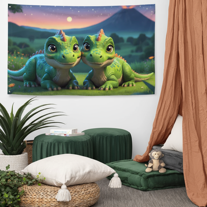 Wandteppich für Kinder - Dinos