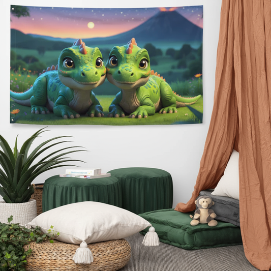 Wandteppich für Kinder - Dinos