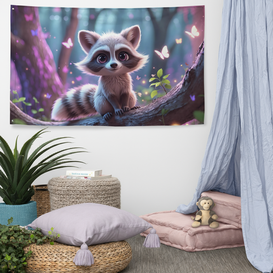 Wandteppich für Kinder - Waschbär