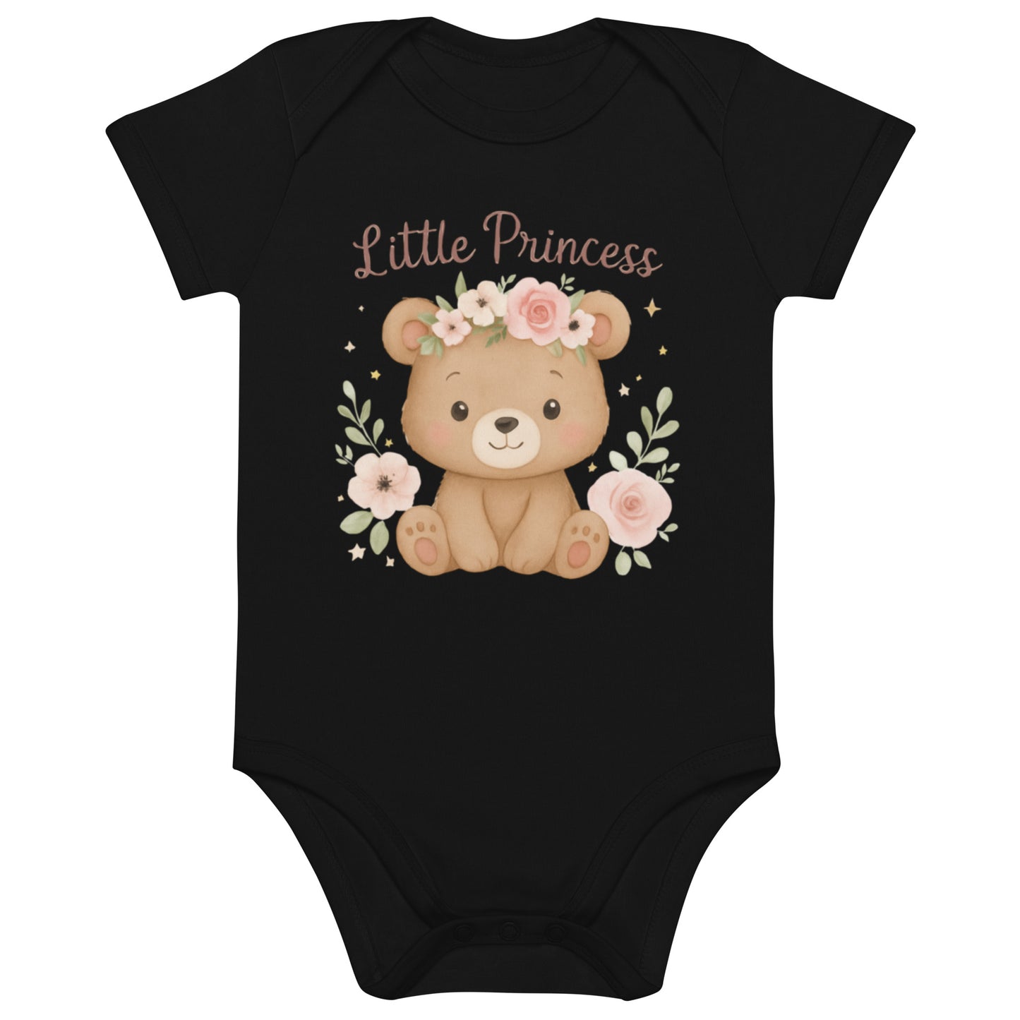 Babystrampler Bio-Baumwolle - Bärchen ,,Little Princess''