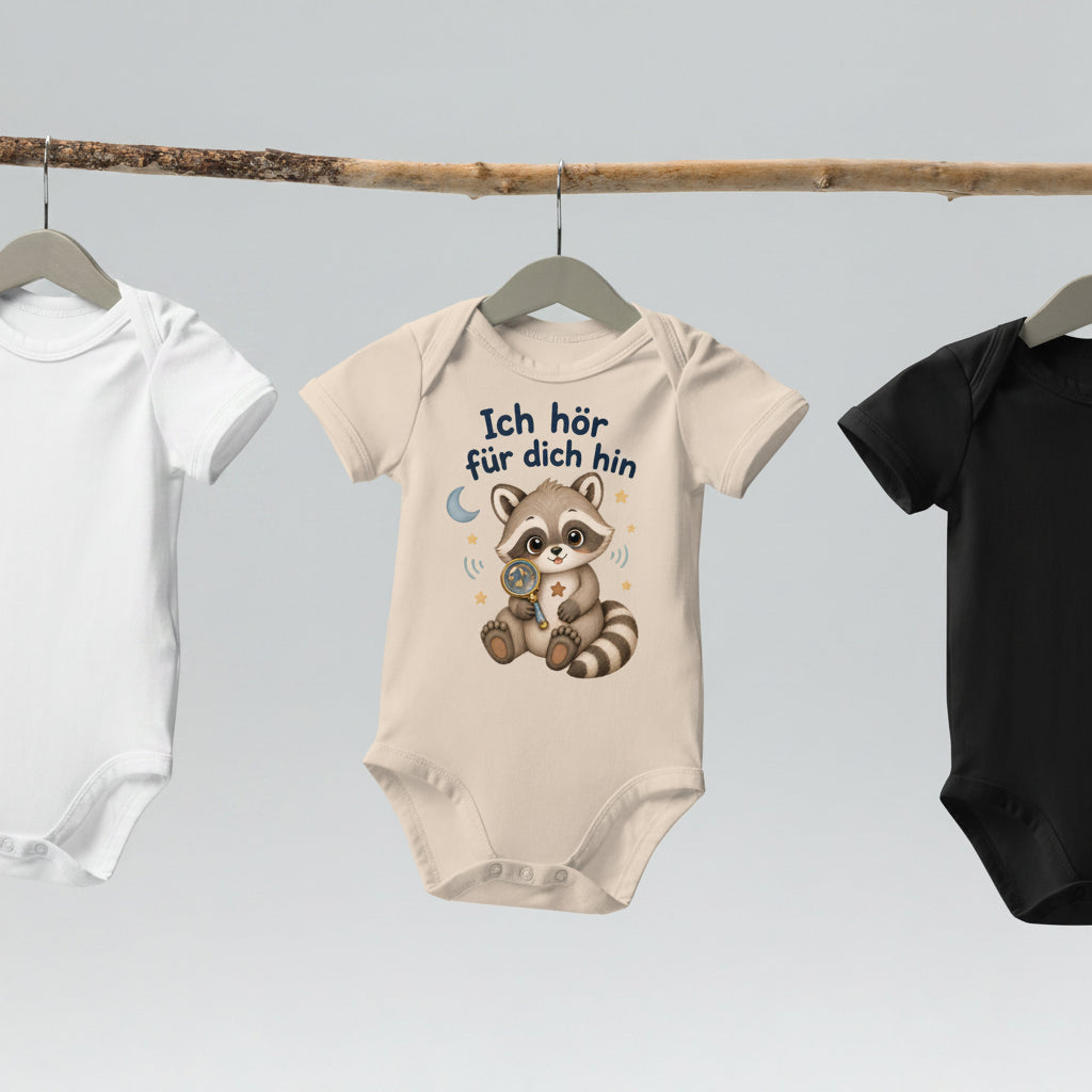 Natur Bio-Babybody mit Raxi hängend