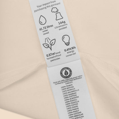 Produktetikett des Bio-Babybodys mit Materialinformationen
