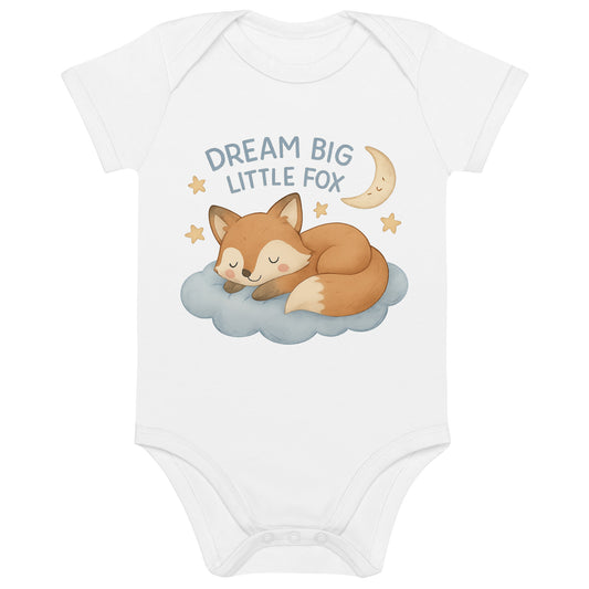 Babystrampler aus Bio-Baumwolle Fuchs ,,Dream Big''