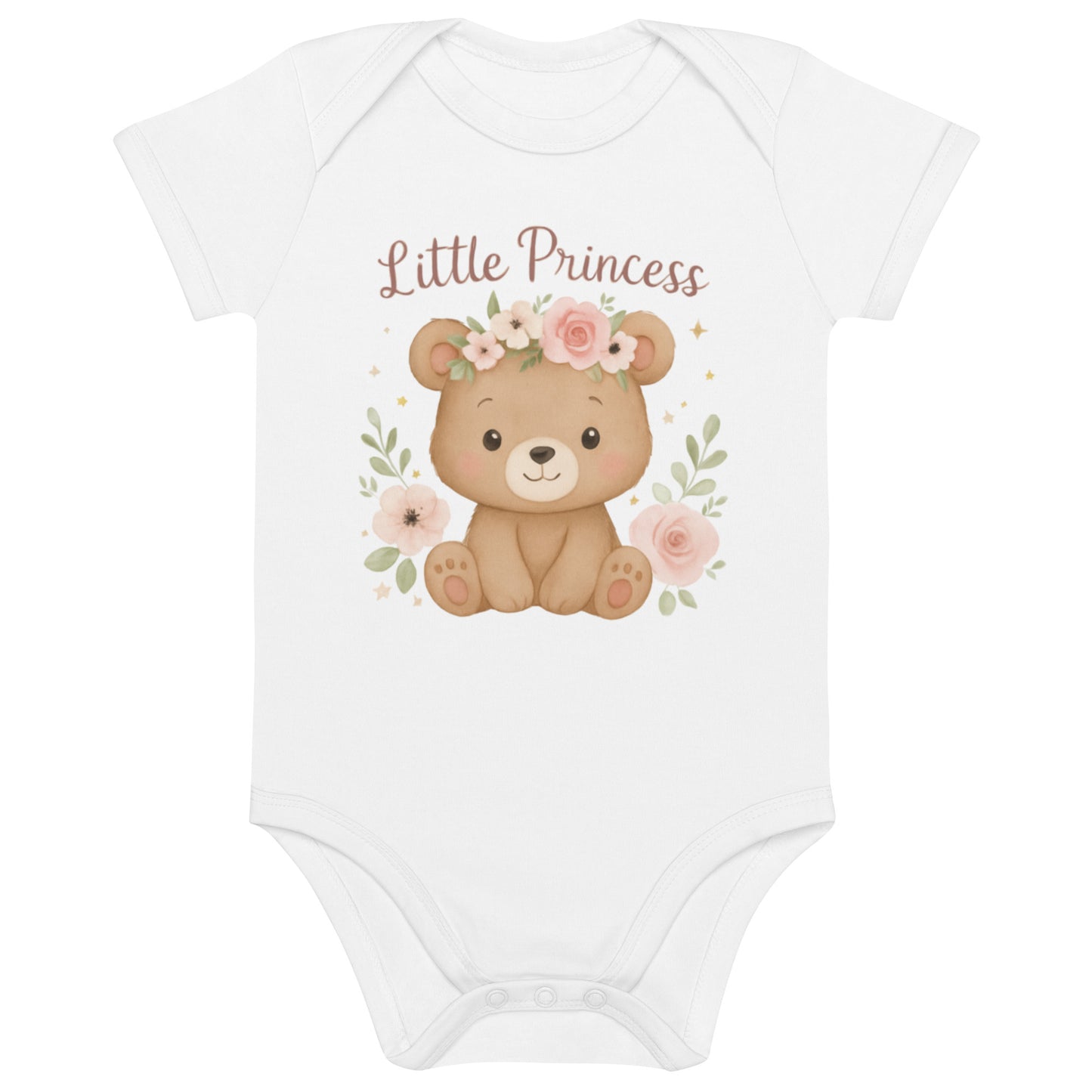 Babystrampler Bio-Baumwolle - Bärchen ,,Little Princess''