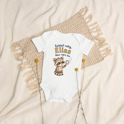 Personalisierter Raxi-Babybody als Geschenk zur Geburt