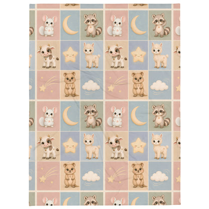 Schlummerfreunde-Kuscheldecke „Kleine Traumwelten“ – Pastellmuster