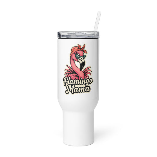Thermobecher mit Griff - Flamingo Mama